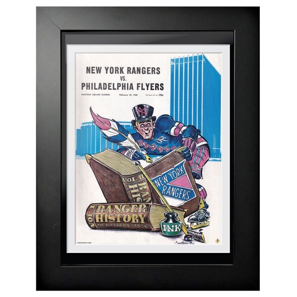 Mustang Obraz v rámu New York Rangers NHL Program Cover Ranger History vs. Philadelphia Flyers
