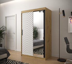 Šatní skříň Abi Jodelka 2 Barva korpusu: Dub artisan, Rozměry: 120 cm, Dveře: Bílá mat