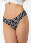 Dámské kalhotky Paisley Simple Brasil černé se vzorem - Julimex XL