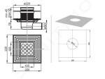 RAVAK - Příslušenství Plastová podlahová vpusť s nerezovou mřížkou SN501, 105 mm X01435
