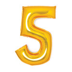 Balónek fóliový narozeniny číslo 5 zlatý 66 cm Amscan Balónek fóliový narozeniny číslo 5 zlatý 66 cm Amscan