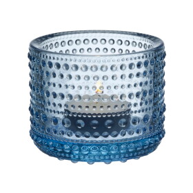 Iittala Skleněný svícen Kastehelmi 6,4 cm – Aqua, modrá barva, sklo