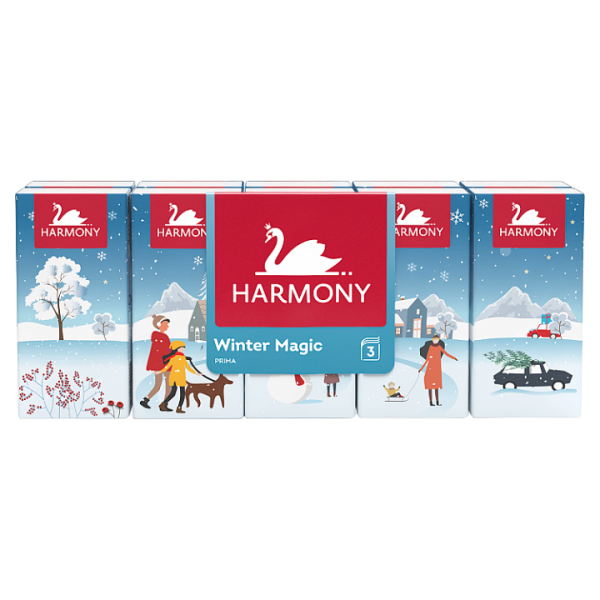 Harmony Soft Prima papírové kapesníky 3 vrstvy 10 x 10 ks