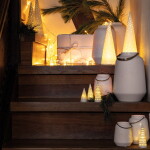 Räder LED lucerna Fir Tree 11 cm, bílá barva, porcelán