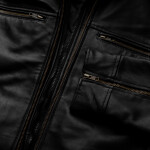 Pánská Kožená Bunda Tristan Quinc Brixton Černá Velikost: M