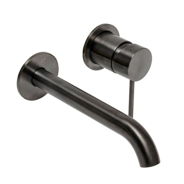 Umyvadlová baterie SAT Aurum včetně podomítkového tělesa broušený gun metal SATBAUR101BGM SATBAUR101BGM