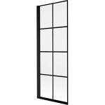MEXEN - MIST vanová zástěna 70x150 cm 6mm 1-s, černá, dekor, levá 8A9-070-001-70-77-L