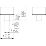 Siro Nábytková knopka 2464 černá mat (S12300)