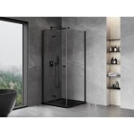 MEXEN/S - Mist-F sprchový kout skládací dveře levá 70 x 70, transparent, černá 8A6T-070-070-70-00-L
