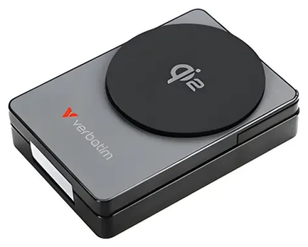 Verbatim Charge 'n' Go Qi2 šedá / Powerbanka / 10 000 mAh / USB-C PD 30W / Qi2 15W (32295)