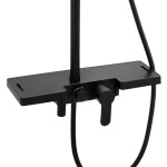 Erga Oslo, sprchová souprava s pákovou baterií, policí a dešťovou hlavicí 30x30 cm, černá matná, ERG-YKA-BP.OSLO-30-BLK