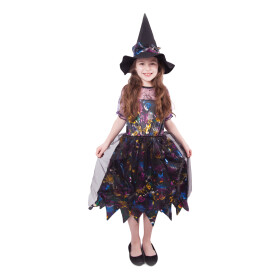 Dětský kostým Čarodějnice/Halloween barevná, vel. M