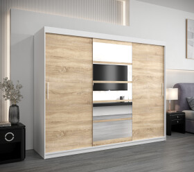 Šatní skříň Abi Ro1 Barva korpusu: Bílá, Rozměry: 250 cm, Dveře: Dub sonoma