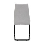Židle jídelní, světle šedá látka, černé kovové nohy