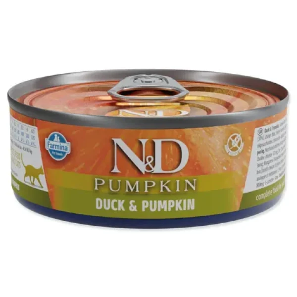 ND Pumpkin Cat Duck Pumpkin 70 g / Konzerva pro kočky / kachna a dýně (L3-70013)