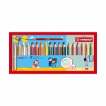 STABILO® woody 3 in 1 - 18 ks sada s ořezávátkem a se štětcem - 18 různých barev (880/18-4)