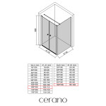 CERANO - Sprchový kout Antelo L - L/P - 6 mm - černá matná, transparentní sklo - 108x100 - otočný CER-666265