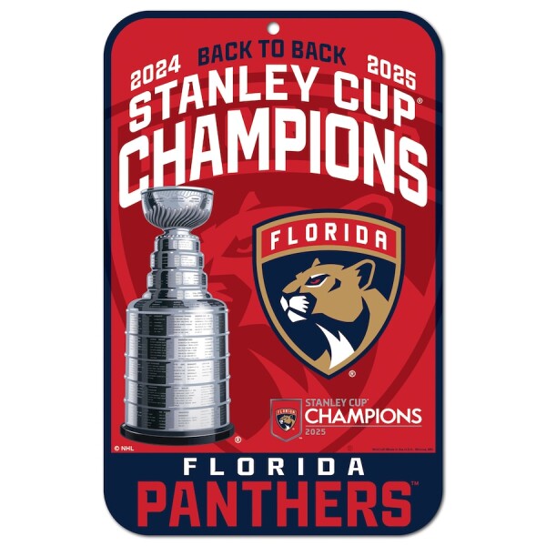 Fanatics Cedule Florida Panthers NHL 2025 Stanley Cup Champions 11" x 17" Indoor/Outdoor Styrene Sign
