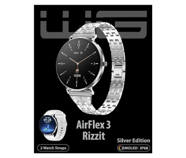 WG - Chytré hodinky WG AirFlex3 Rizz It, dámské, 2x řemínek, stříbrná EDF_819017