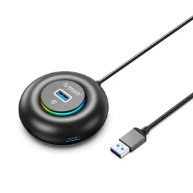 Orico YXR4-U3 černá / USB hub / 4x USB-A 3.0 / RGB / audio port / 0,3m