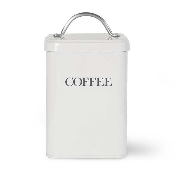 Garden Trading Plechová dóza Coffee Chalk, šedá barva, kov