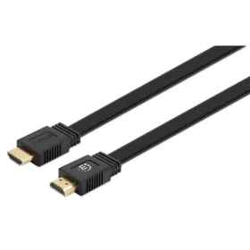 Manhattan HDMI kabel plochý černý / HDMI kabel / s ethernetem / ARC / 4K 60Hz / 5 m (355636)