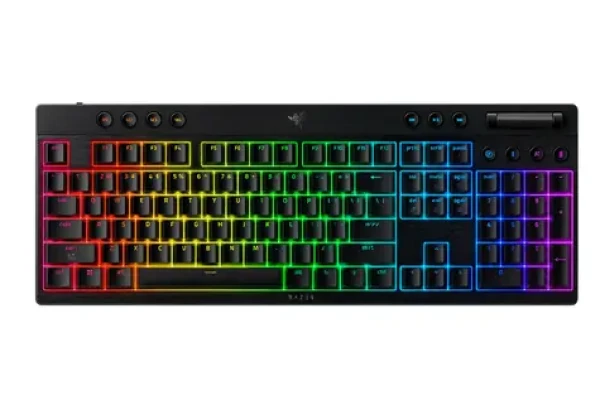 Razer BlackWidow V4 Low-profile HyperSpeed Yellow Switch černá / bezdrátová herní hlávesnice / mech. / 2.4GHz / US (RZ03-05271500-R3M1)