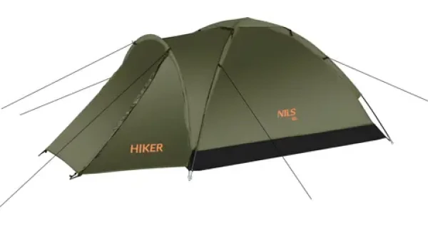 NILS Camp NC6010 Hiker tmavě zelený / Turistický stan / 2 osoby / 70+205 x 150 x 105 cm / vodní sloupec: 3000 mm