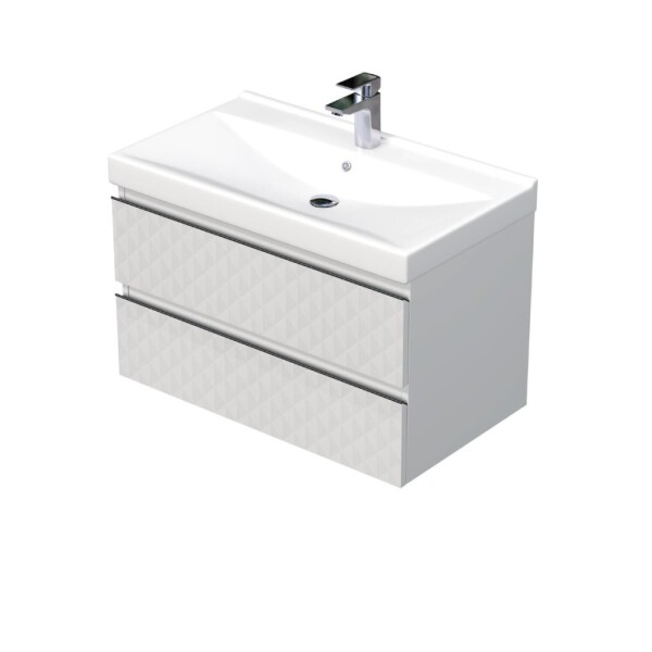 Koupelnová skříňka s umyvadlem SAT Cube Way 80x47,5x46 cm bílá mat CUBE3D46802ZBVER CUBE3D46802ZBVER