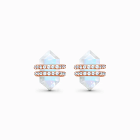 Royal Fashion stříbrné náušnice MOON-ED-05-TOPAZ-ROSEGOLD