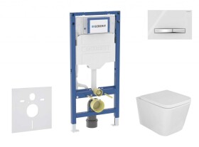 GEBERIT - Duofix Set předstěnové instalace, klozetu Arkas I a sedátka softclose, tlačítko Sigma50, chrom/alpská bílá SANI11CA3155B