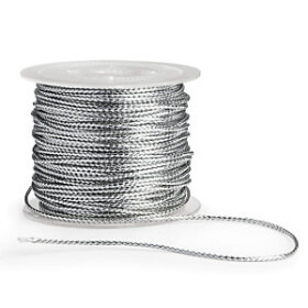 Dekorativní provázek šířka 1.8mm, délka 50m, stříbrný