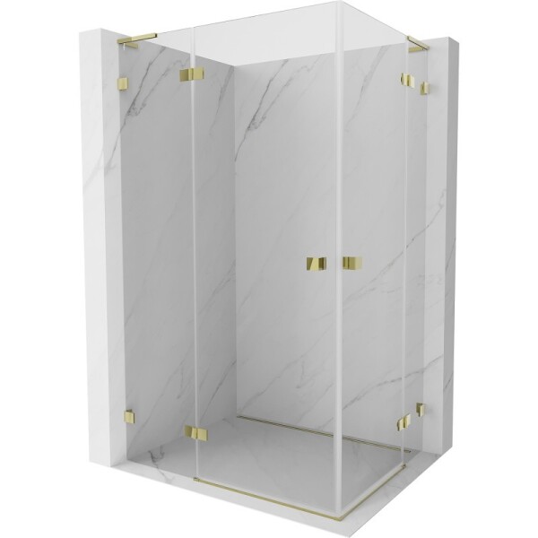 MEXEN/S - Lunar L Duo sprchový kout dveře křídlové 120 x 75, transparent, zlato 834L-120L-075P-50-00