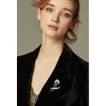 Brož Swarovski Elements Amedee - květina, Modrá