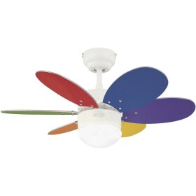Westinghouse Turbo II stropní ventilátor (Ø x v) 76 cm x 380 mm Barva listu: barevná, bílá, javorová Barva pouzdra: bílá