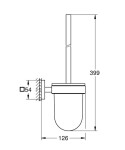 GROHE - QuickFix Start Cube WC štětka nástěnná s držákem, sklo/supersteel 40977DC0
