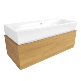 Koupelnová skříňka s umyvadlem SAT Feel 100x30x46 cm medový dub mat SATFEEL100DMU2 SATFEEL100DMU2