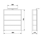 SAPHO - RIWA galerka s LED osvětlením, 60x70x17cm, bílá lesk RIW060-0030