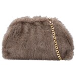 Stylová dámská plyšová crossbody kabelka Bateia, hnědo-šedá