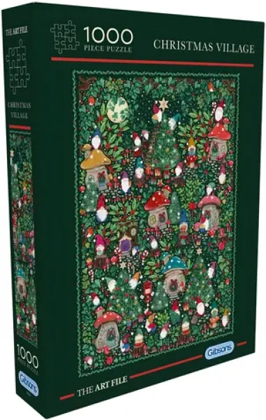 GIBSONS Puzzle The Art File: Vánoční vesnička