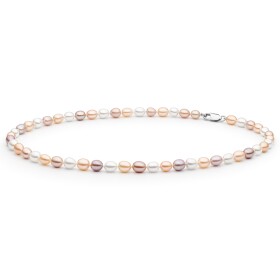 Perlový náhrdelník Jenny - stříbro 925/1000, sladkovodní perla, Barevná/více barev 45 cm