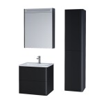 MEREO - Siena, koupelnová skříňka s umyvadlem z litého mramoru 81 cm, černá mat CN441M