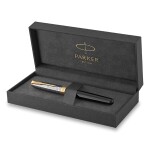 Parker Sonnet Premium Metal Black GT - plnící pero 18K, hrot F