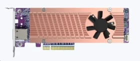 QNAP QM2-2P410G1T Rozšiřující karta PCIe pro NAS / 2 x sloty M.2 2280 / 1x RJ-45 / PCIe Gen4 x8 (QM2-2P410G1T)