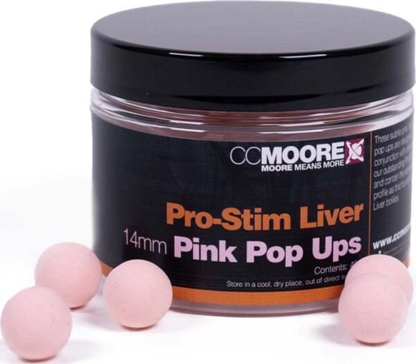 CC Moore Plovoucí boilie Pro-Stim Liver Pop Ups Pink - 12mm 55ks,CC Moore Plovoucí boilie Pro-Stim Liver Pop Ups Pink - 12mm 55ks