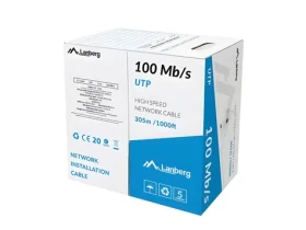 Lanberg UTP Cat5e šedá / Síťový kabel / drát / CCA / 305 m / 100 MHz (LCU5-10CC-0305-S)