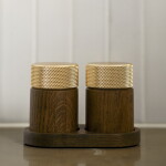 GEJST Mlýnek na sůl a pepř Sina Dark Oak / Brass, hnědá barva, dřevo, kov