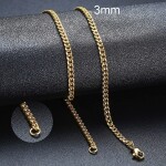 Pánský ocelový náhrdelník Erich Gold, 3 mm řetízek - chirurgická ocel, Zlatá 60 cm