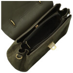 Módní dámská koženková kabelka do ruky Gabris, tmavě zelená