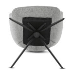 Židle jídelní, šedá látka, 360° vratný mechanismus, černý kov